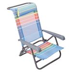 Homecall Beach Folding chair with rainbow textilene 7 position adjustable