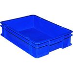 A.Sharif Plastic Nilkamal Crate Multipurpose Milk, Vegetable, Fruit Crate, Storage & Organizer for Home, Strong & Durable (600 x 400 x 120 mm, Blue)