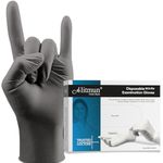 ALITMUN Black Nitrile Gloves, Disposable Powder Free Examination Hand gloves, Multi Purpose with Superior Durability, Surgical & General Gloves (Small, Pack of 100 (Black))