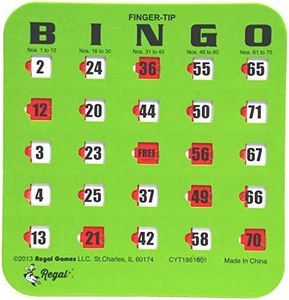 Regal Bingo Bulk Bingo Cards with Sliding Windows - Reusable Large Print Bingo Game Cards for Adults Large Group - 200 Pack, Green