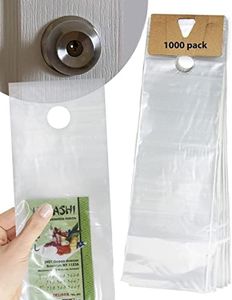 Skywin 1000 Door Hanger Bags 6 x 19 inches - Clear Door Hanger Bags Protects Flyers, Brochures, Notices, Printed Materials - Waterproof and Secure Door Knob Hanger for Indoor Outdoor Use (1000)