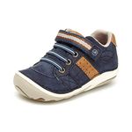 Stride Rite Girls Artie Toddler Boy's Lightweight Leather Sneaker, Navy, 5 X-Wide Toddler US, Navy, 5 X-Wide Toddler