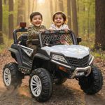 Toyzone Spidy Electric Jeep (White) | 12V Rechargeable Ride on with 8Ah Battery | Music Player with BT, USB & AUX | Smooth Acceleration | 6M Battery Warranty | Age 3-12 Years, Upto 50 kg