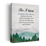 Christian Jeremiah 29:11 for I Know the Plans I Have for You Poster Canvas Wall Art for Home Decor - Scripture Canvas Print Wall Art Painting Ready to Hang Gifts - Easel & Hanging Hook 12x15 Inch