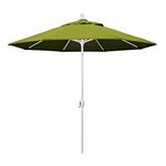 California Umbrella GSPT908170-F55 9' Round Market Umbrella, White Pole, Kiwi Olefin