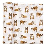 Mud Pie Bulldog Print Muslin Baby Swaddle Blanket, 47" x 47" (12140053)