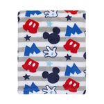 Disney Mickey Mouse Plush Grey, Red, Blue Baby Blanket