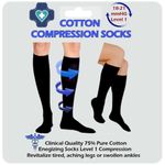 Kensington Compression Socks for Women & Men Cotton Compression Stockings Clinically Proven, Medical Running Socks for Calf & Ankle Support Sports, Maternity Pregnancy, Nurses Flight Travel Size 9-11