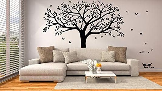 Giant Family Photo Tree Wall Decal Wall Sticker Vinyl Mural Art for Home Decor Room Decor (Black)