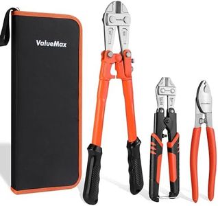 ValueMax Bolt Cutter Pliers Set, 3-Piece Heavy Duty Bolt Cutters, 14" Bolt Cutter and Mini 8" Bolt Cutter, 8" Cable Cutter with Carrying Bag for Cutting Locks, Steel Wire, Barbed Wire, Chains