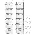 YancLife 2 Packs Over The Door Shoe Rack Organiser 12 Large Mesh Pockets Hanging Shoe Storage for Narrow Wardrobe Storage Tidy with Hanger Hanging Shoe Storage, Over Door Space Saving Storage