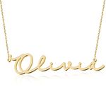 JOELLE JEWELRY Personalised White Gold Name Necklace 18K Gold Plated Silver Custom Script Nameplate Pendant Jewellry Birthday Gift for Women Girl Teenage Bridesmaid