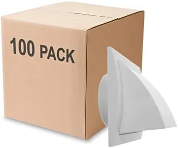 100 Pack - 4'' Inch Exhaust Hood Vent with Rain Cover and Flap, White, Indoor and Outdoor Air Vent Cover, HVAC Exhaust Vent Duct Cover, 6'' x 6'' Inch Exhaust Cap