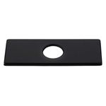 Homary 6" Rectangle Matte Black Rectangular Escutcheon Bathroom Faucet Sink Hole Cover Deck Plate Stainless Steel Replacement 3-Hole Escutcheon Plate