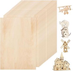 ASelected Pack of 20 Plywood Panels 300 x 200 x 2 mm Basswood Plywood Plate for Laser Projects, DIY Model, Arts and Crafts, Paintings