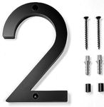 6" House Numbers 15cm, Matte Black Acrylic Address Sign Numbers for House, with Set Nail Kit, House Numbers for Outside, for Mailbox, Yard, Home Wall Door, Garage Gate (Black 2)