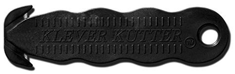 Klever Innovations KCJ-1K Safety Cutter, Advanced Plastic Polymers, 4-5/8”, Black (Pack of 10)