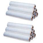 St@llion 400mm x 250m Clear Pallet Stretch Shrink Wrap Roll Parcel Packing Cling Industrial Film Wrap for Moving House Wrapping Pallets and Parcels (Pack of 12)