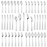 30 Piece Silverware Set Service for 6,Premium Stainless Steel Flatware Set,Mirror Polished Cutlery Utensil Set,Durable Home Kitchen Eating Tableware Set,Include Fork Knife Spoon Set,Dishwasher Safe