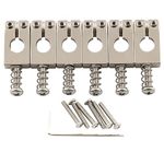 Musiclily Ultra 10.5mm Full Solid Brass PRS Style Tremolo Bridge Saddles for Strat Style Electric Guitar, Nickel (Set of 6)