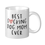 Wisedeal Best Dog Mom Ever Funny Coffee Mug, Thanksgiving Christmas Gift for Women Her Dog Lovers Mom, Anniversary Birthday Gift for Mama Mother Grandma Bestie Aunt from Son Daughter, 11 Oz