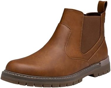 Jousen Mens Boots Retro Chelsea Boots Mens Casual Slip On Boots for Men(AMY8121A tan 15)