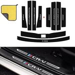 ENFILY 10Pcs Car Carbon Fiber Door Sill Kick Plates Protector +Rear Guard Plate for Honda CRV 2017-2022, Welcome Pedal, Scuff Guard Non-Slip Auto Styling Decoration Stickers Accessory