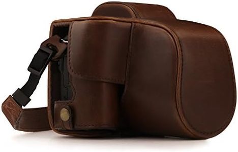 MegaGear MG1447 Canon EOS M50 (15-45mm) Ever Ready Leather Camera Case and Strap - Dark Brown