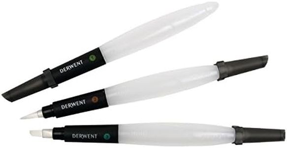 Derwent Waterbrush For Watercolour Painting, Pack Of 3, Includes Chisel Tip, Fine Tip & Medium Tip, Professional Quality, 2301975