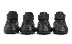 PETZ R US Anti Skid Paw Protector Dog Boots for Hot Summer for Maltese | Waterproof Eva Pet Shoes Anti-Slip | Soft & Lightweight Dog Footwear - Size 4 - Black
