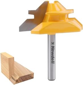 Newdeli 1/4-inch Shank 45 Degree Lock Miter Router Bit, 3/4-inch Stock Joint Router Bit, Suitable for 90-Degree Tenon Joint Woodworking