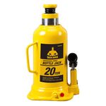 Torin TH92004X JackBoss Hydraulic Welded Bottle Jack: 20 Ton (40,000 lb) Capacity, Yellow