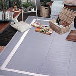 RURALITY Outdoor Rugs 6x9 Waterproof for Patios Clearance,Plastic Straw Mats for Backyard,Porch,Deck,Balcony,Reversible,Concise Style