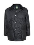 Portmann Premium Quality Padded Mens Wax Jacket Made in UK (6XL, Black)