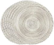 U'Artlines Indoor & Outdoor Round Cotton Placemat, Perfect for Fall, Dinner Parties, BBQs, Christmas Parties and Everyday Use,6pcs placemats, Ivory White