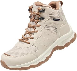 Women's Waterproof Hiking Boots Lightweight Non-Slip Outdoor Wide, Beige