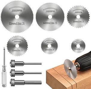 Cutting Wheel Set for Rotary Tool,8Pcs HSS High Speed Steel Rotary Drill Saw Blades with 1/8" Shank Mandrel for Wood Plastic Cutting(One Screwdriver)