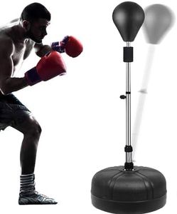 New Upgrade Reflex Bag Reflex Punching Bag Free Standing Boxing Bag with Adjustable Height Speed Bag Stress Release Fitne (Black)