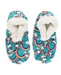 Lazy One Fuzzy Feet Slipper Socks for Women, Cute Fleece-Lined House Slippers, Cute Dog & Cat Design, Unicorn Fuzzy Feet, Small-Medium