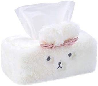 SQUISHY DOT Cute Tissue Box Cover, Tissue Box Cover, Tissue Holder Decorative, Fluffy Plush Cover, Office Desk, Bedroom/ Living Room and car Accessories, Bunny Rabbit Tissue Box Cover, Kawaii Plush