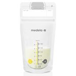 Medela Breast Milk Storage Bags, 100 Count, Ready to Use Breastmilk Bags for Breastfeeding, Self Standing Bag, Space Saving Flat Profile, Hygienically Pre-Sealed, White