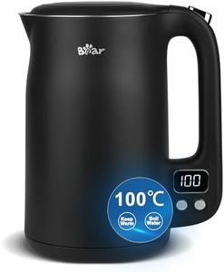 Bear Electric Kettle 1.7L 40°C~95°C 12 Temperature Control Kettle Digital Display with Keep Warm Function,1800w 304 Stainless Steel Fast Boil Black Kettle, Dry Protection, BPA Free Smart kettle