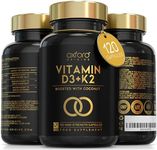 Vitamin D3 K2 Capsules - 4000 IU Vitamin D & 100mcg Vitamin K MK7 - Boosted with Coconut MCTs for Absorption | 120 High Strength Vitamin D and K2 Capsules | 4 Month Supply | UK Made & Vegetarian