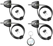 Master Lock 8417D Cable Lock, Python Adjustable Keyed Cable Lock, 6 ft. Long, 4 Pack Bundle with Lumintrail Keychain Light