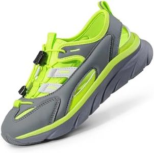 DREAM PAIRS Boys Girls Summer Outdoor Athletic Sport Sandals SDAS2401K Size 5 Big Kid Grey/Green