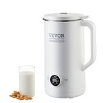 VEVOR Nut Milk Maker, 8-in-1 Soy Milk Maker with 8-Leaf Blades, 600ML Automatic Plant Based Soy/Oat Milk Maker with High Temperature Auto-Cleaning, 2-18 Hours Timer, Keep Warm, LCD Screen