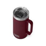 YETI Rambler 24 oz Mug, Vacuum Insulated, Stainless Steel with MagSlider Lid, Wild Vine Red