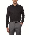 Kenneth Cole Unlisted by Men's Solid Dress Shirts, Black, 17"-17.5" Neck 36"-37" Sleeve