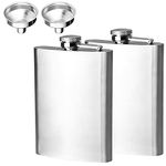 Portable Hip Flask Set of 2, 8 oz Alcohol Flasks with Hip Flask Funnel for Men and Women, Used for Storing Drinks and Liquor