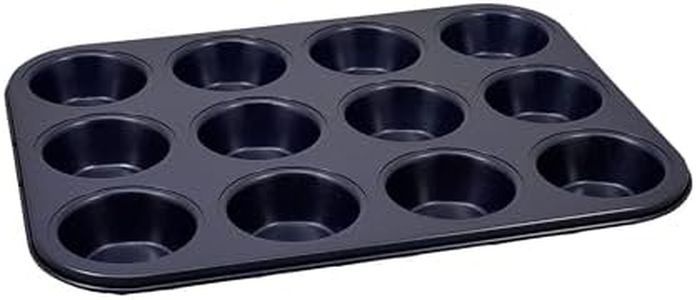 Zyliss E980200 Non-Stick 12 Hole Muffin Tin | Carbon Steel | Dark Blue | Baking Tins/Yorkshire Puddings/Mini Cake/Small Cakes | Dishwasher Safe | 5 Year Guarantee